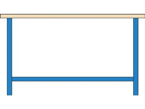 Werkbank Hxbxd 840x2000x700mm Ral 7035 Front Ral 7035
