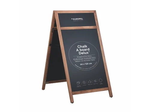 Europel Krijtstoepbord met Topbord 660 x 1280 mm DELUX Natural