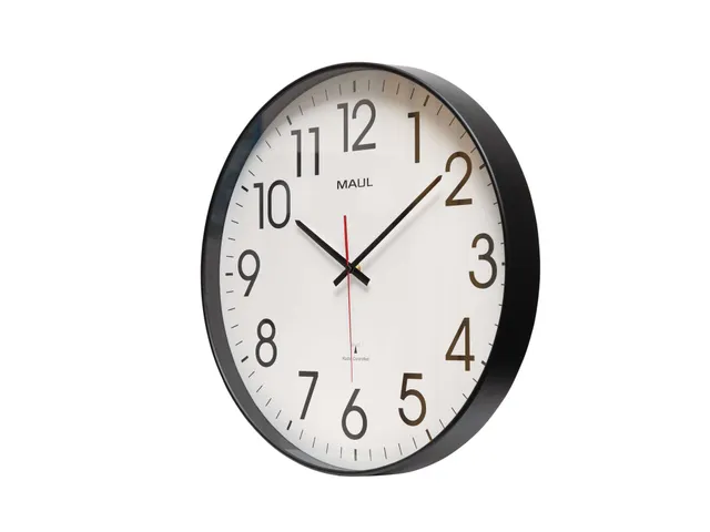 Wandklok MAUL Climb RC Ø47x5.5cm zwart kunststof frame incl.batterij