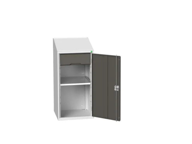 lessenaarkast 1130x525x550mm legbord en lade RAL7035 + RAL7016