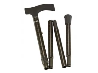 Wandelstok Able2 opvouwbaar carbon soft recht handvat zwart 85-95cm - 1