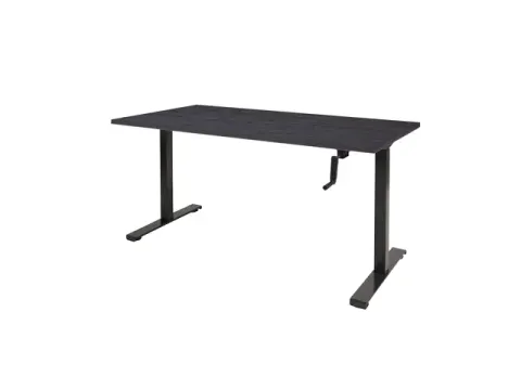 Dextro Slinger Bureau Zit-sta T-poot 160x80 Hout Zwart 25mm Zwart