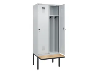 locker met bank,voor scheiding van kleding,HxBxD 2120x800x815mm,2vak - 1