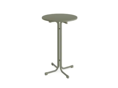 statafel,HxØ 1090x800mm,rond,4voeten groen,blad MDF groen