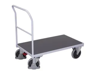 duwbeugelwagen,draagverm. 400kg,laadvl. LxB 910x500mm,houtplaat - 2