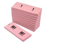 Nummerblok 42x105mm nummering 1-1000 roze 10 stuks