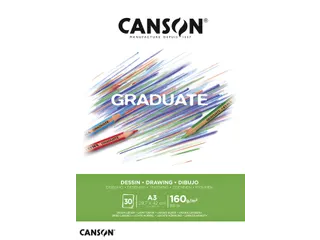 Tekenpapier Canson Graduate Drawing 30vel 160gr A3 helderwit - 1