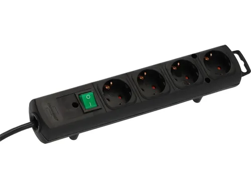 Stekkerdoos Brennenstuhl Comfort Plus 4vdg incl platte stekker 2m zw
