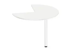 aanbouwtafel,i.h.v.,HxØ 720-840x1000mm,driekwartrond,Bl-wit