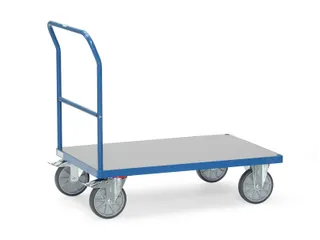 Duwbeugelwagen Met Hard Pvc Platform 500kg 850x500mm Ral5007 - 1