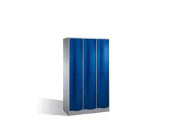lockerkast,HxBxD 1950x1150x540mm,3x2vakken,romp RAL7021,front RAL5010
