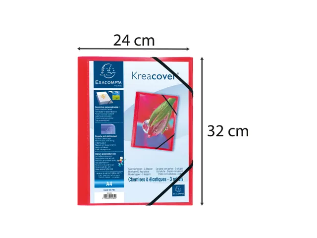 Chemise à élastiques 3 rabats polypropylène translucide Krea Cover