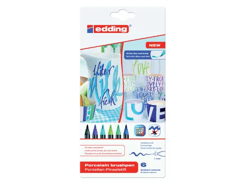 Viltstift Brushpen Edding 4535 Porselein Koele Kl Etui à 6 Stuks
