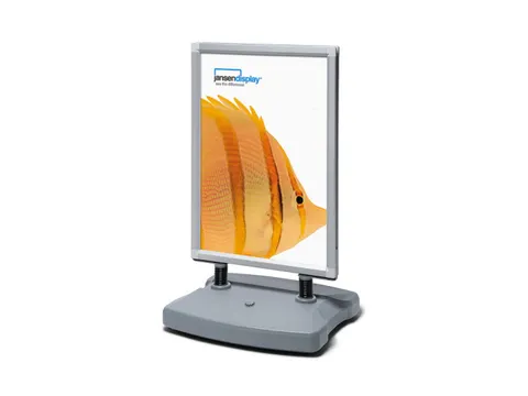 Stoepbord 50x70cm Swing Zilver Plastic Voet