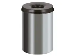 Vlamdovende Papierbak RVS Zwart 30 Liter