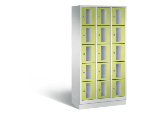 Lockerkast 1800x900x500mm 3x5 vakken Cilinderslot, Sokkel, RDS1108060