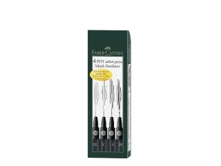 tekenstift Pitt Artist Pen etui 4 stuks zwart M/F/S/XS - 7