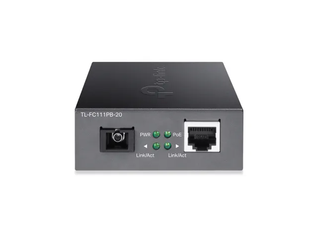 TP-Link TL-FC111PB-20, 100 Mbit/s, SC, Bedraad, 100 m, 9/125 µm, Zwar