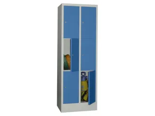 lockerkast,HxBxD 1850x600x500mm,2x3vakken,RAL7035,front RAL5012 - 2