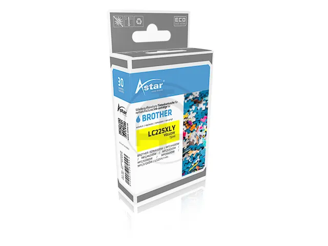 Astar Brother LC225XLY MFCJ Inkt Geel HC Rebuilt 1200 Pagina's