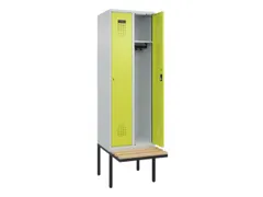 locker met bank,HxBxD 2120x600x815mm,2vak,vak B 300mm,cilinderslot