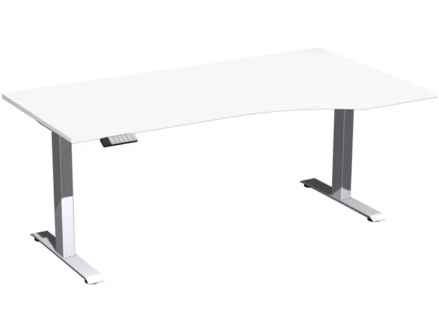 In hoogte verstelbaar bureau in vrije vorm,HxBxD 730-1230x1800x1000mm