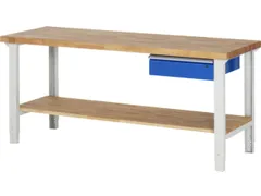 werkbank,HxBxD 790-1140x2000x700mm,beukblad,draagverm. 750kg,4voeten