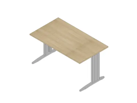 bureau,HxBxD 730x1400x800mm,blad eiken,C-voet aluminium