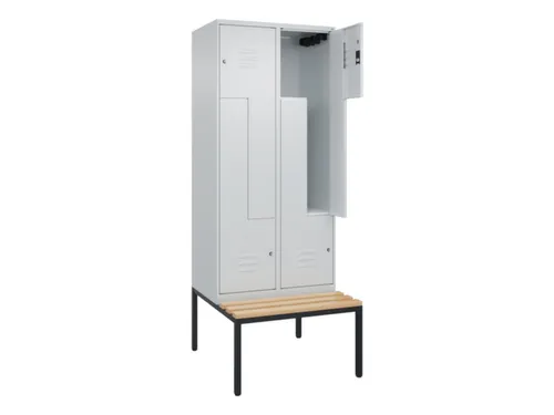 Z-garderobekast,HxBxD 2120x800x815mm,4vak,vak B 400mm,cil.-slot