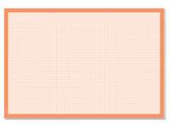Schrijfonderlegger van papier, Graph, millimeter geruit, wit/oranje, 5