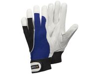 Handschoen Tegera 13, Maat 10 Geitenleder Katoen Blauw Wit