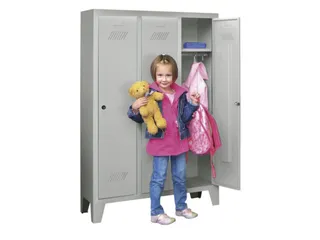 lockerkast v. kinderen,HxBxD 1300x780x300mm,3vak,RAL7035,front RAL7035 - 2