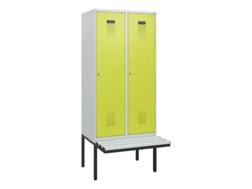 locker met bank,HxBxD 1950x800x815mm,2vak,vak B 400mm,cilinderslot
