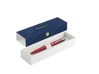 Balpen Waterman Allure Red lacquer CT Medium Blauwe inkt - 3