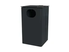 combi-asbak,HxBxD 537x325x388mm,afvalbak inhoud 35l,romp staal RAL7016