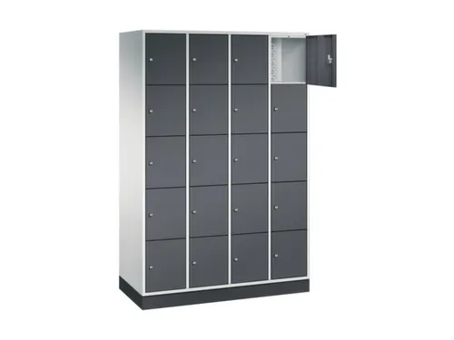 lockerkast,RAL 7035/RAL 7021,HxBxD 1950x1220x500mm,4x5vakken,cil.-slot