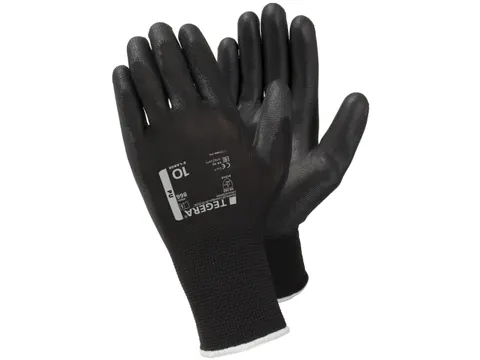 Tegera 866 polyester precisiehandschoenen zwart maat 7, per 6 paar