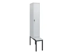 Armoire vestiaire avec banc HxlxP 1950x300x815mm 1compart.