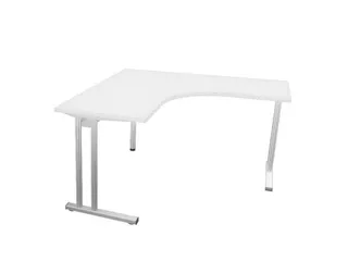 Bureau in vrije vorm 1400x1400mm Links C-voet Alu, Bl-wit - 4