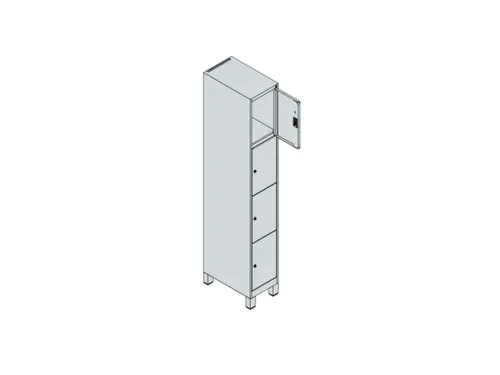 lockerkast,HxBxD 1950x300x500mm,1x4vakken,vak B 300mm,cil.-slot,voeten