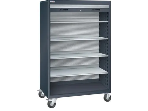 Mobiele roldeurkast,HxBxD 1813x1205x691mm,4xStalen bodem,cil.-slot