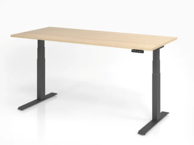 Bureau assis-debout électrique 640-1290x1800x800mm chêne/graphite