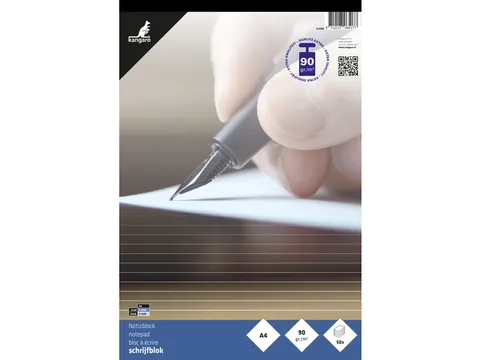 Schrijfblok Kangaro A4 90 grams gelinieerd