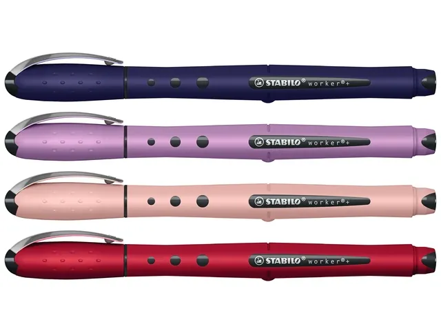 Rollerpen STABILO Worker+ Wildflower Assorti medium 30 stuks
