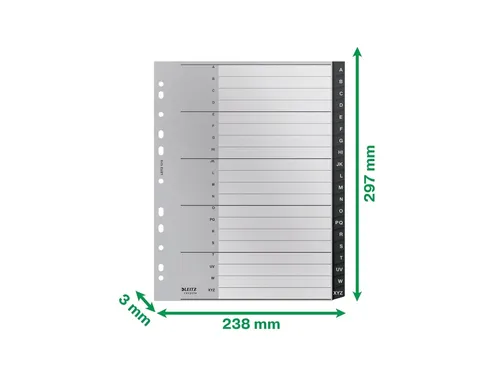 Tabblad Leitz Recycle A4 11-gaats A-Z extra breed PP