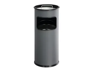 Metalen Afvalbak 17 Liter Met Asbak Antraciet - 1