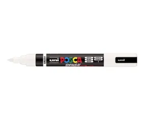 Paintmarker Uni POSCA PC-5BR brushpunt M wit - 1