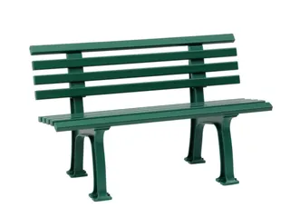Kunststofbank 740x1200x380mm Zit H 440mm 9 Latten 2 Pootstellen Groen - 2