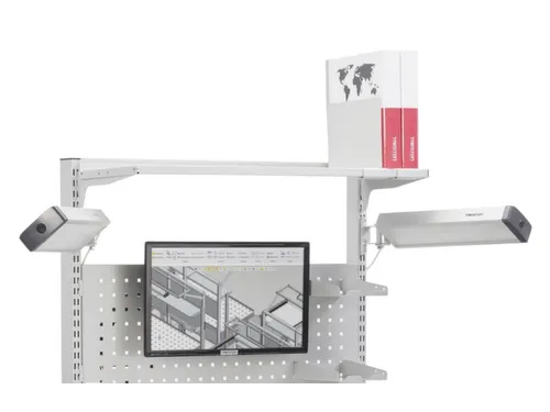 legbord,v. montagetafel,ESD,BxD 1500x300mm,m. beschermrand,kantelbaar