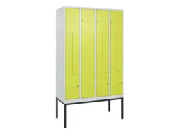 Z-garderobekast,HxBxD 2120x1200x500mm,vak B 150/300mm,cil.-slot